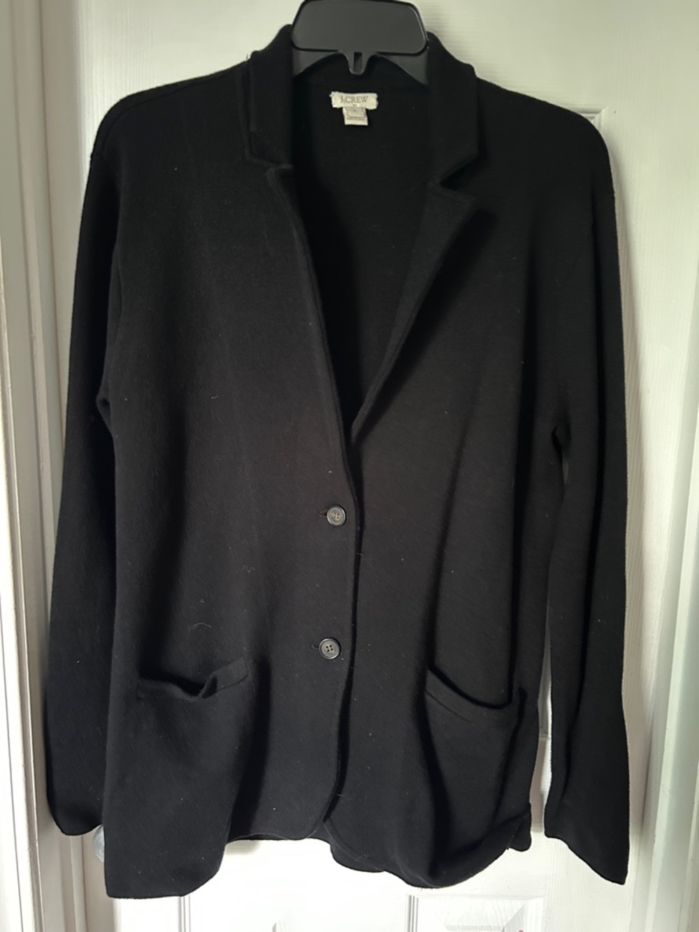 J. Crew Black Knit Two-Button Blazer